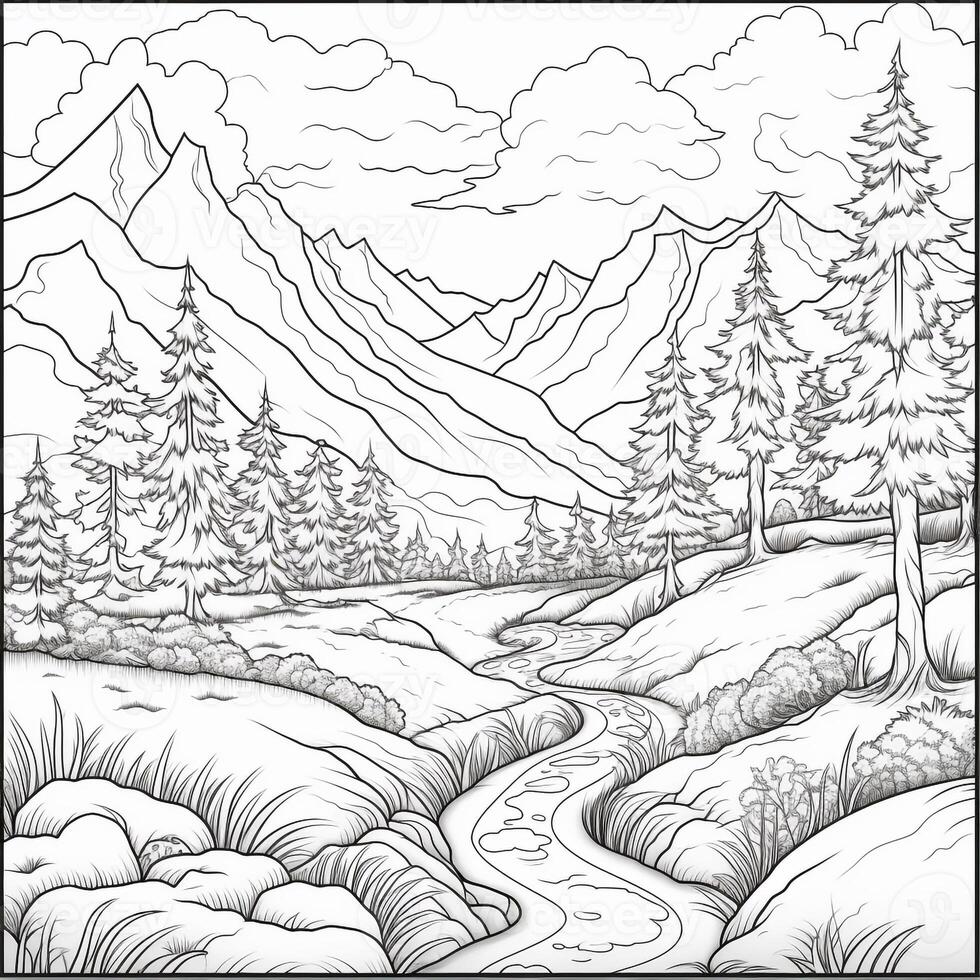 Landscape Coloring Pages photo