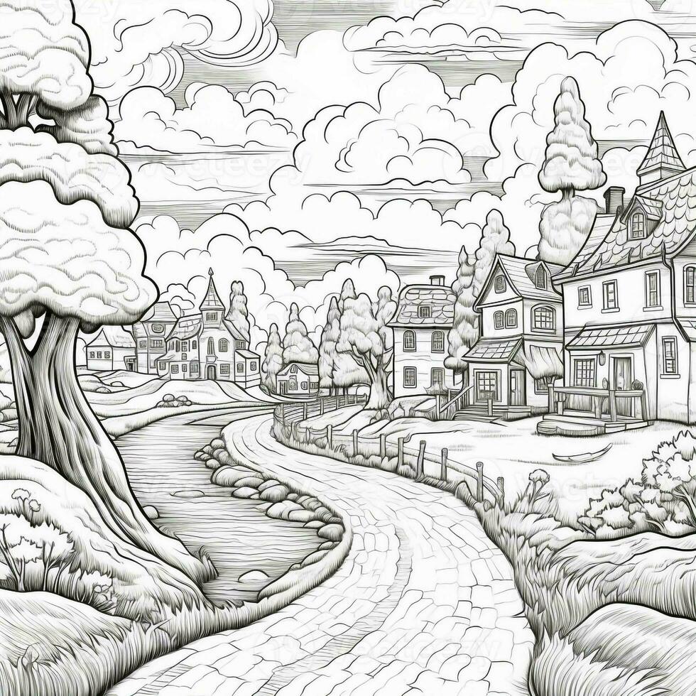 Landscape Coloring Pages photo