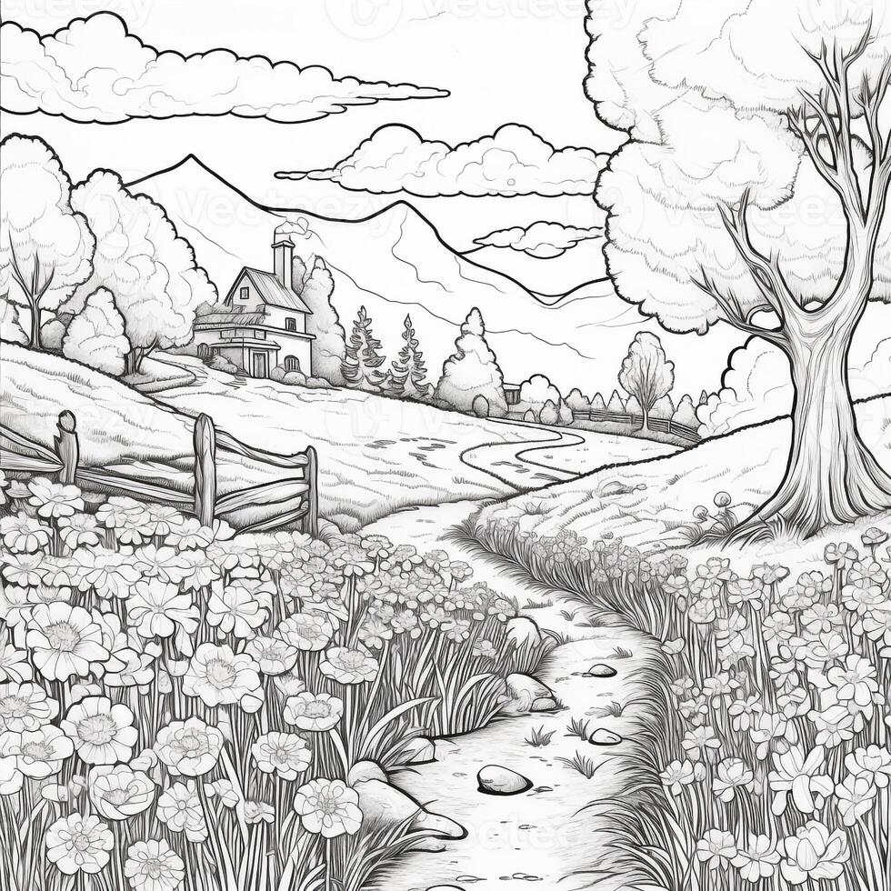 Landscape Coloring Pages photo