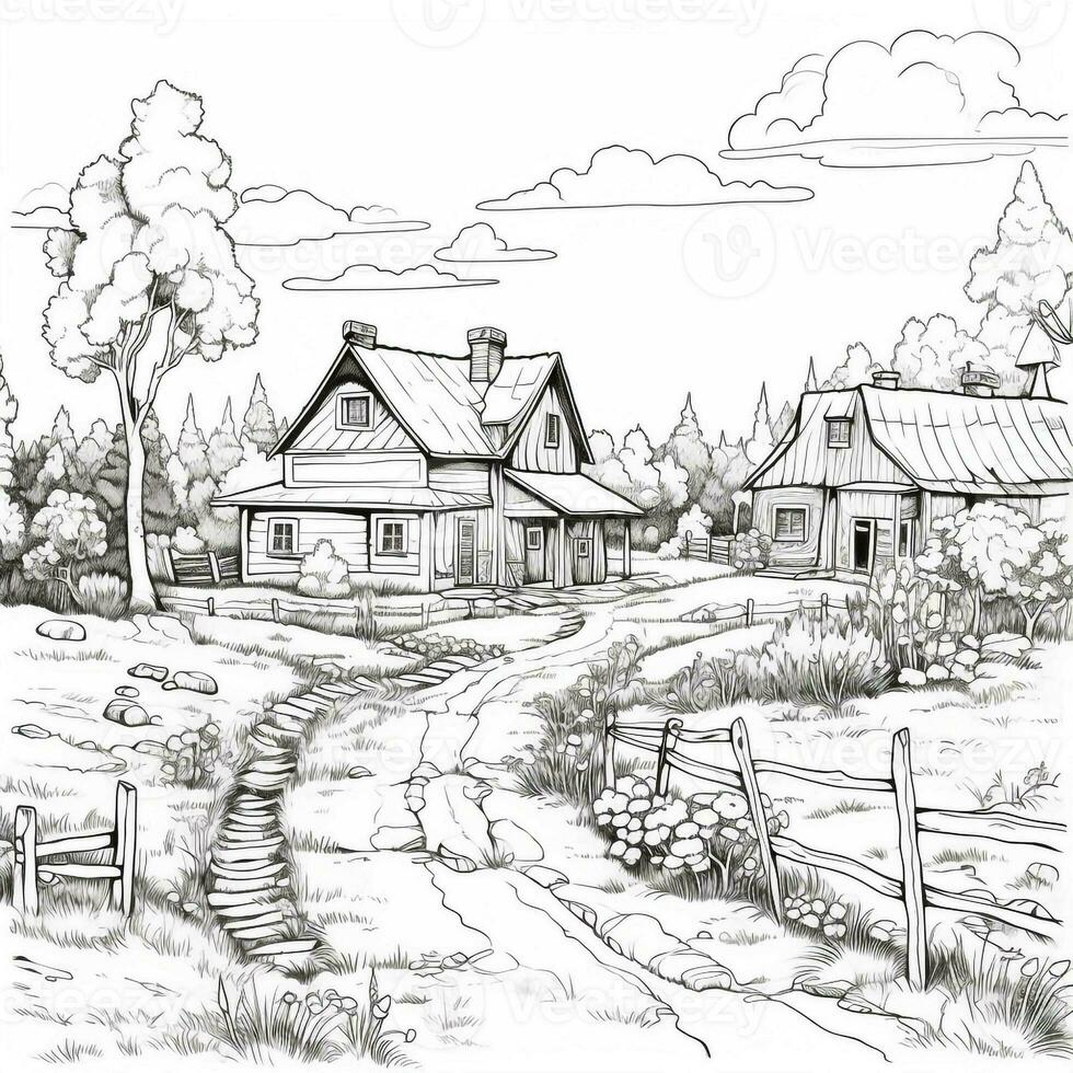 Landscape Coloring Pages photo