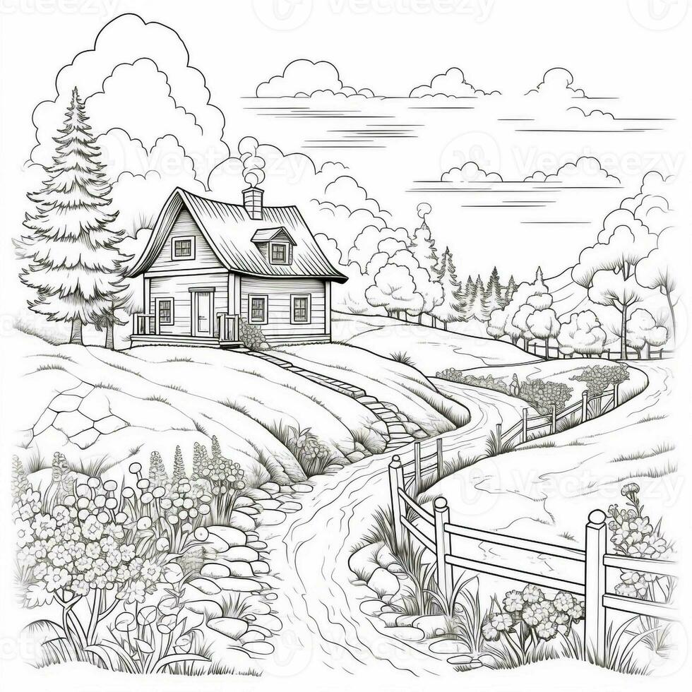 Landscape Coloring Pages photo