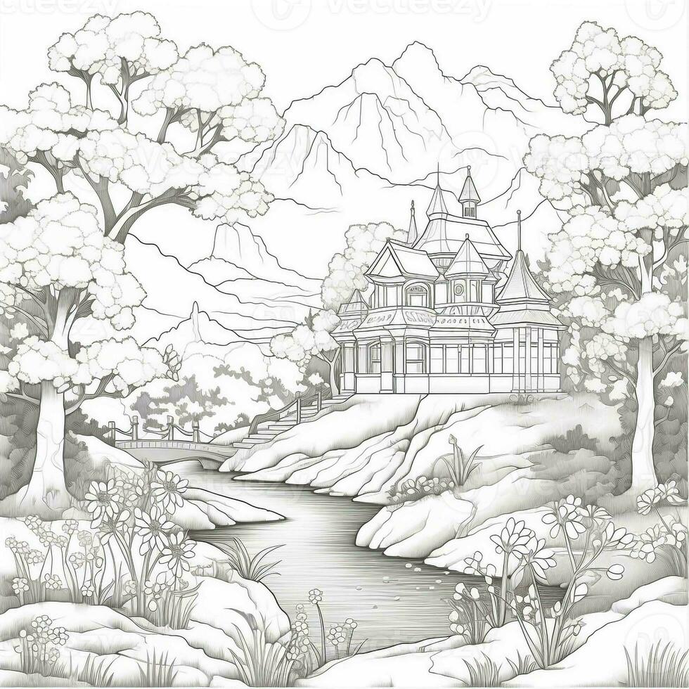 Landscape Coloring Pages photo