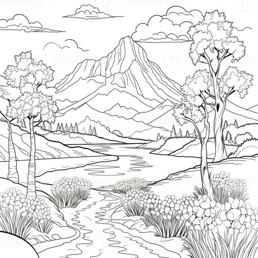 Landscape Coloring Pages photo