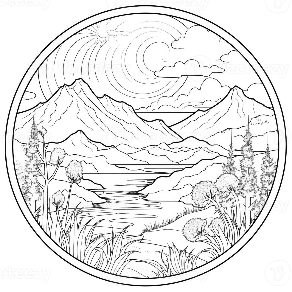 Landscape Coloring Pages photo