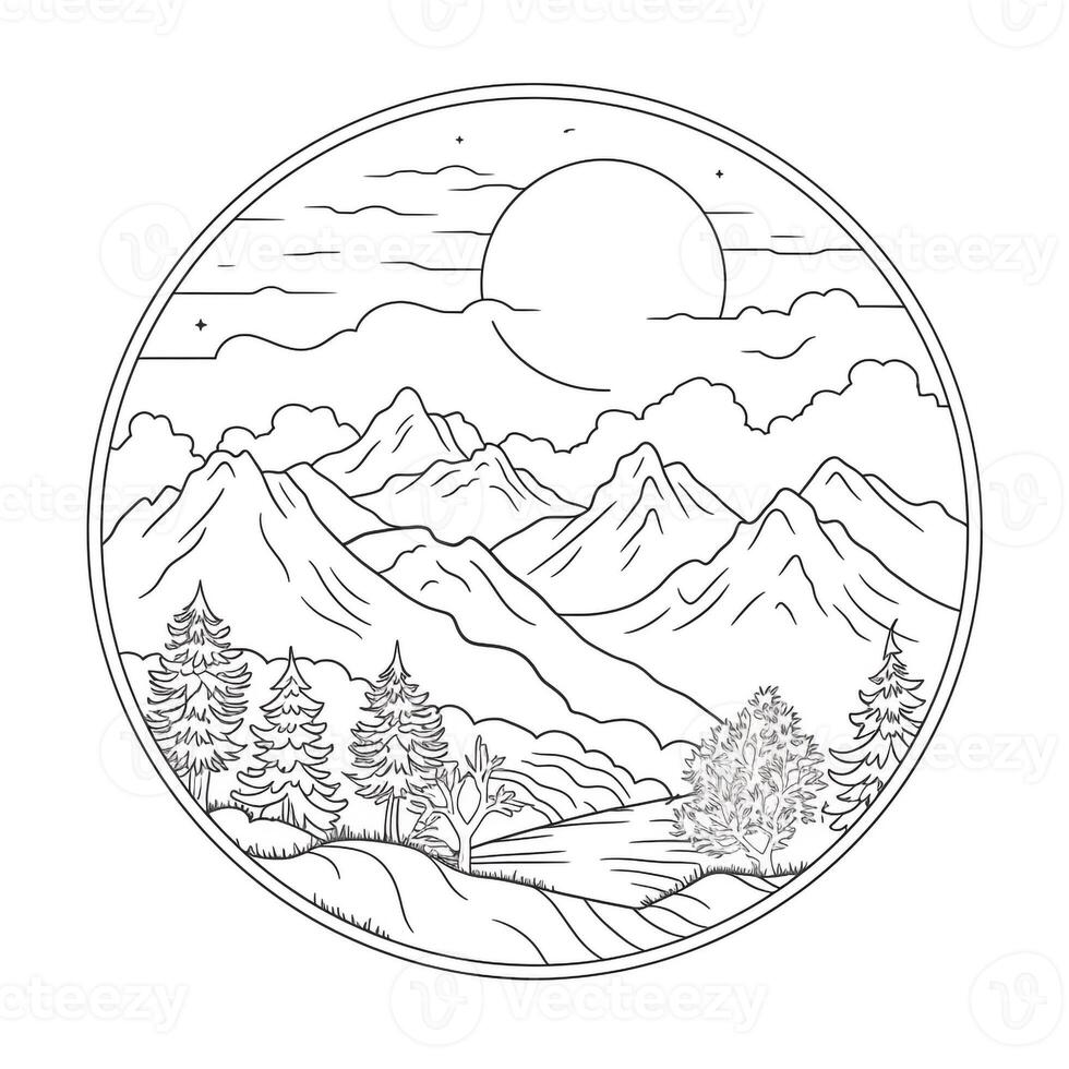 Landscape Coloring Pages photo