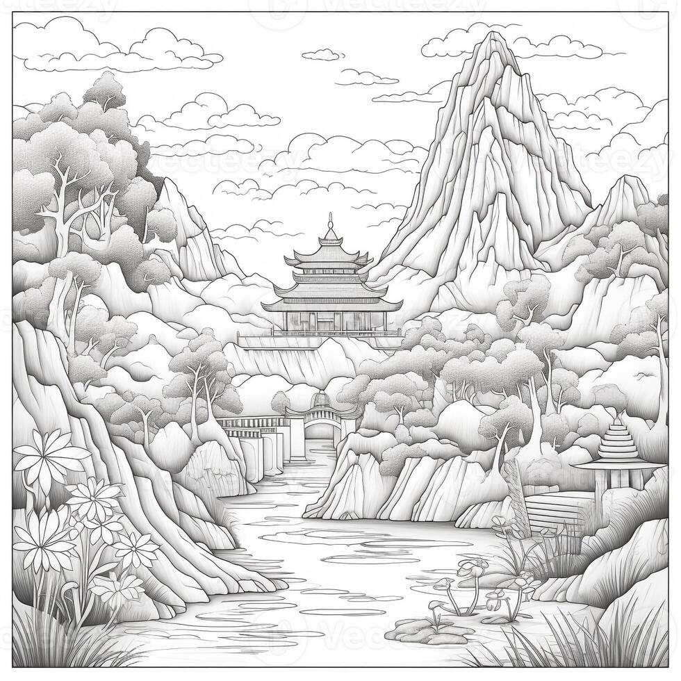 Landscape Coloring Pages photo