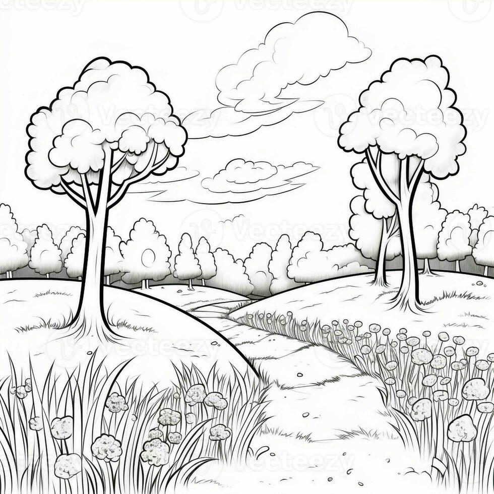 Landscape Coloring Pages photo