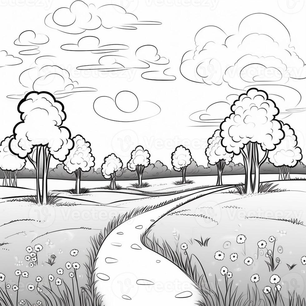 Landscape Coloring Pages photo