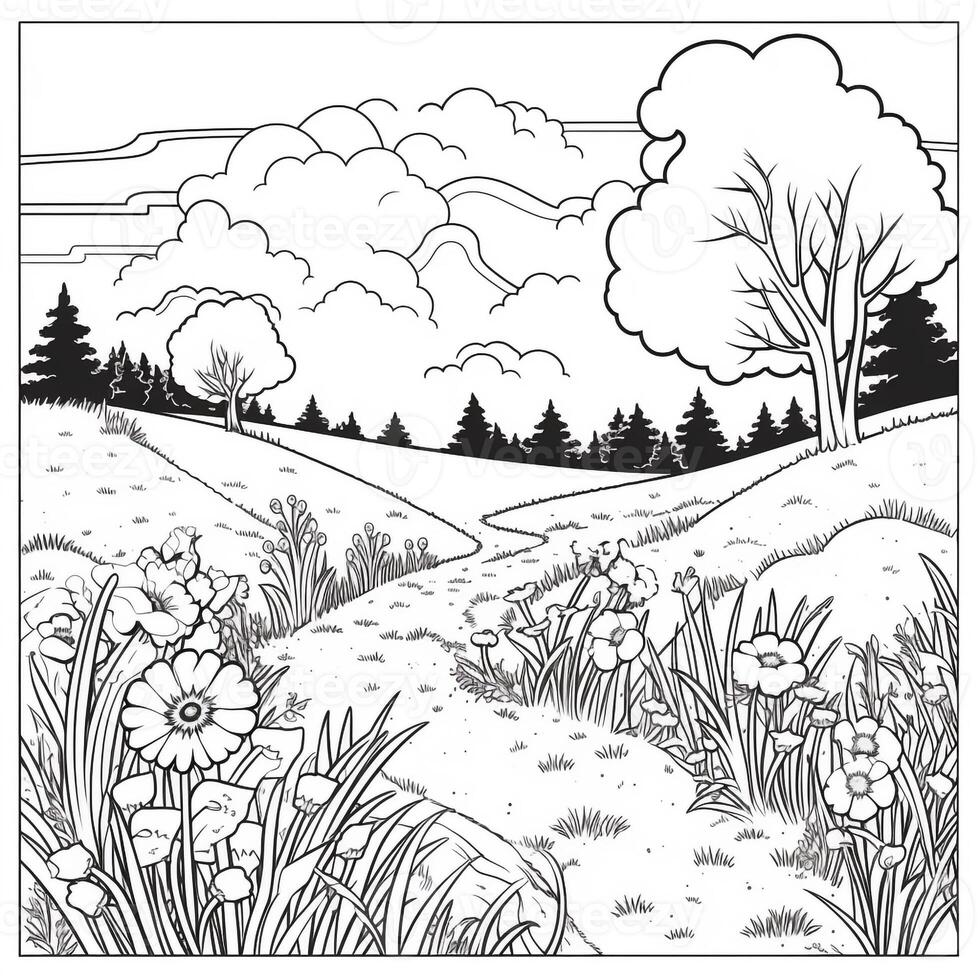 Landscape Coloring Pages photo