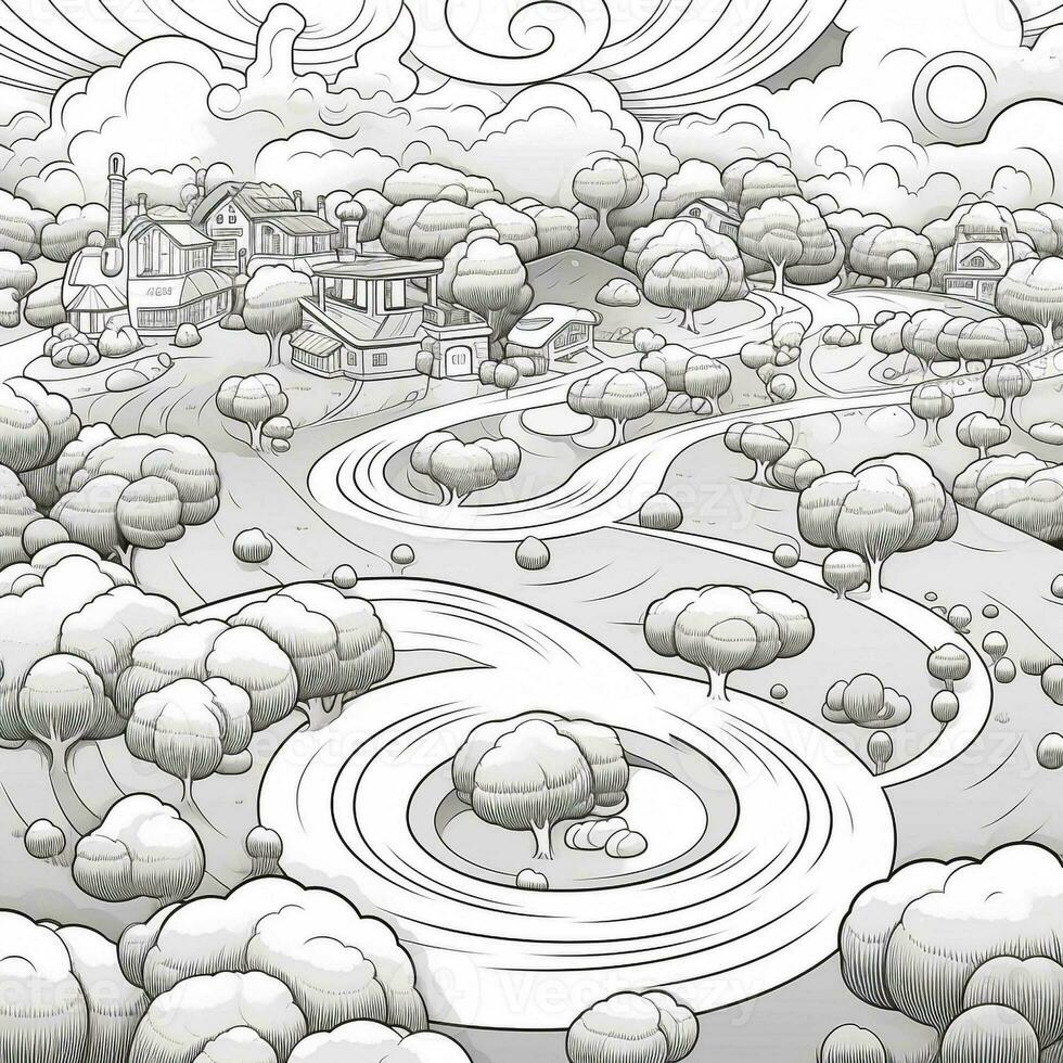 Landscape Coloring Pages photo