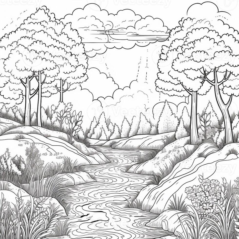 Landscape Coloring Pages photo