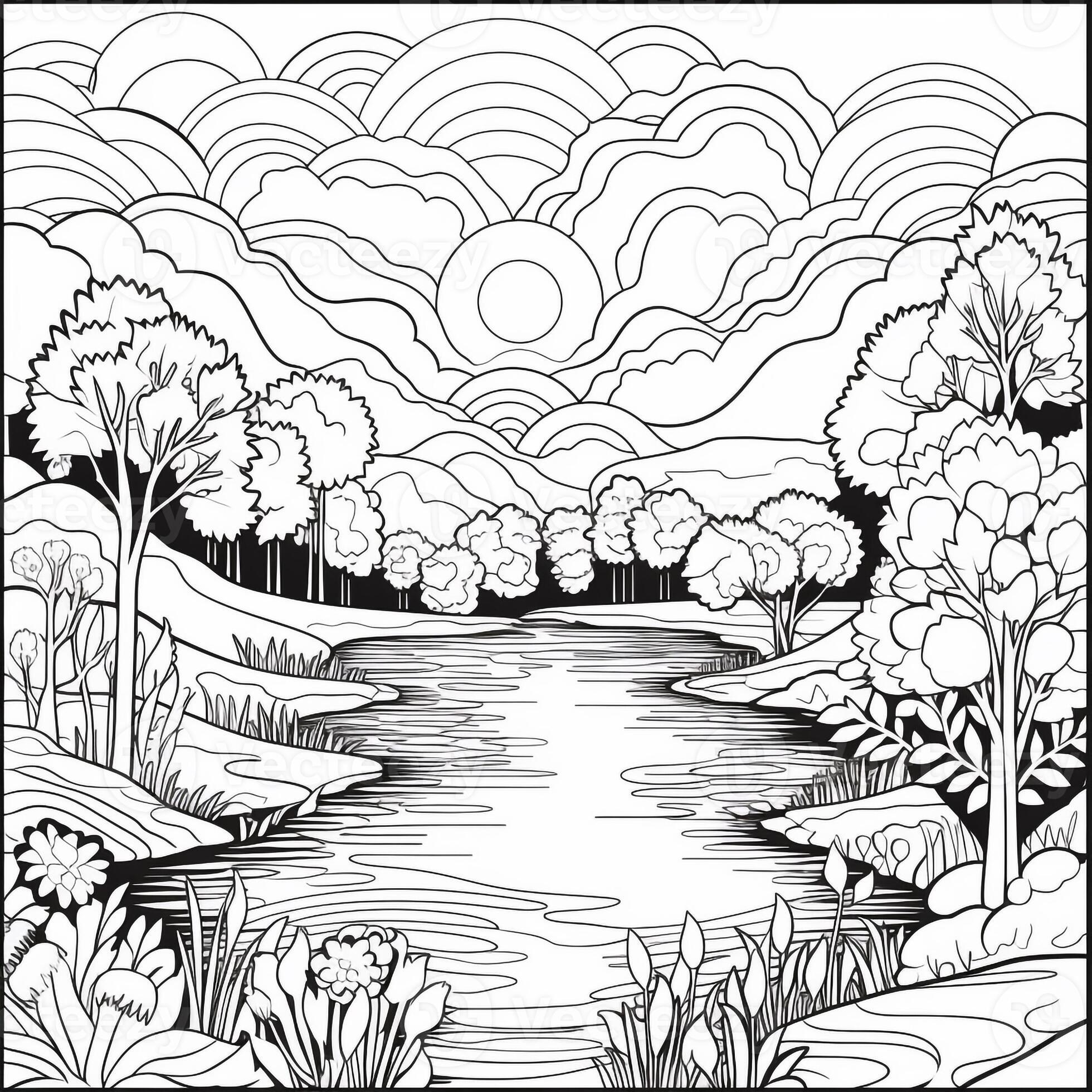 Landscape Coloring Pages 26637625 - Landscape Coloring Pages Photo 