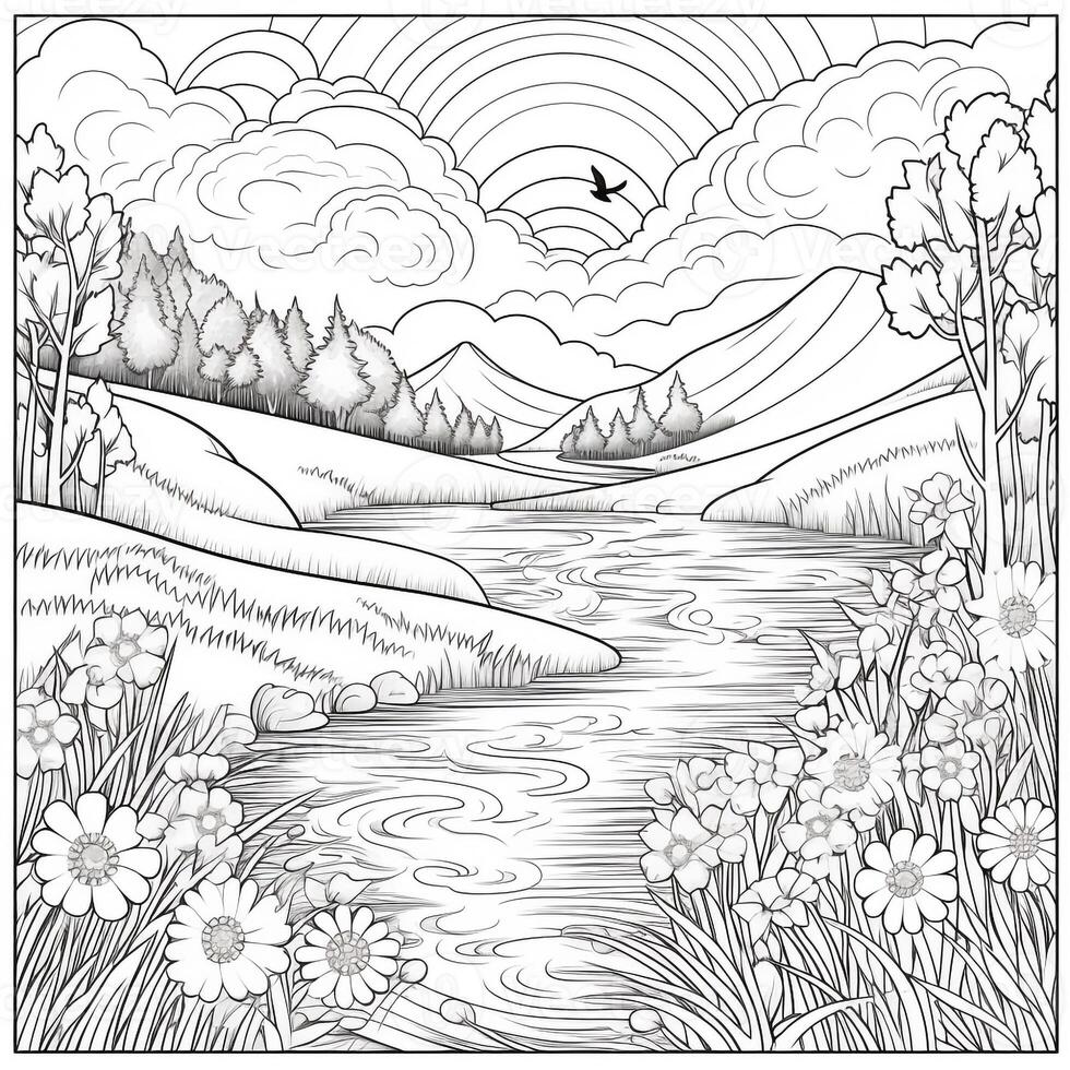 Landscape Coloring Pages photo