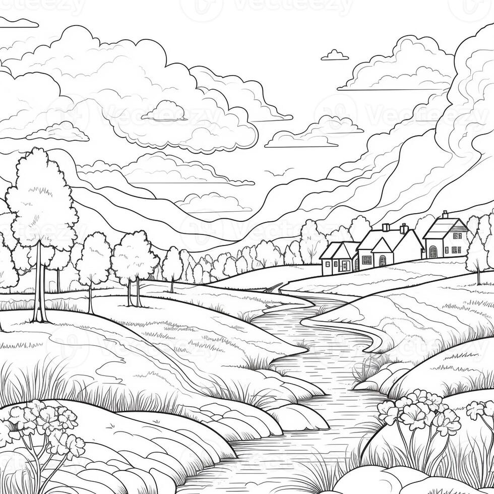 Landscape Coloring Pages photo