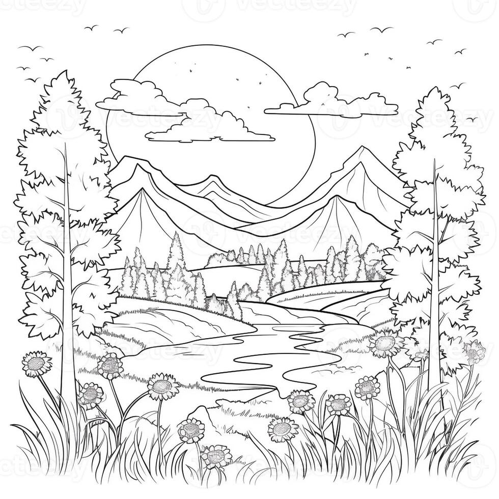 Landscape Coloring Pages photo