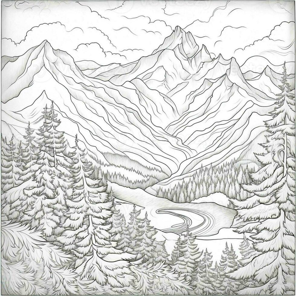 Landscape Coloring Pages photo