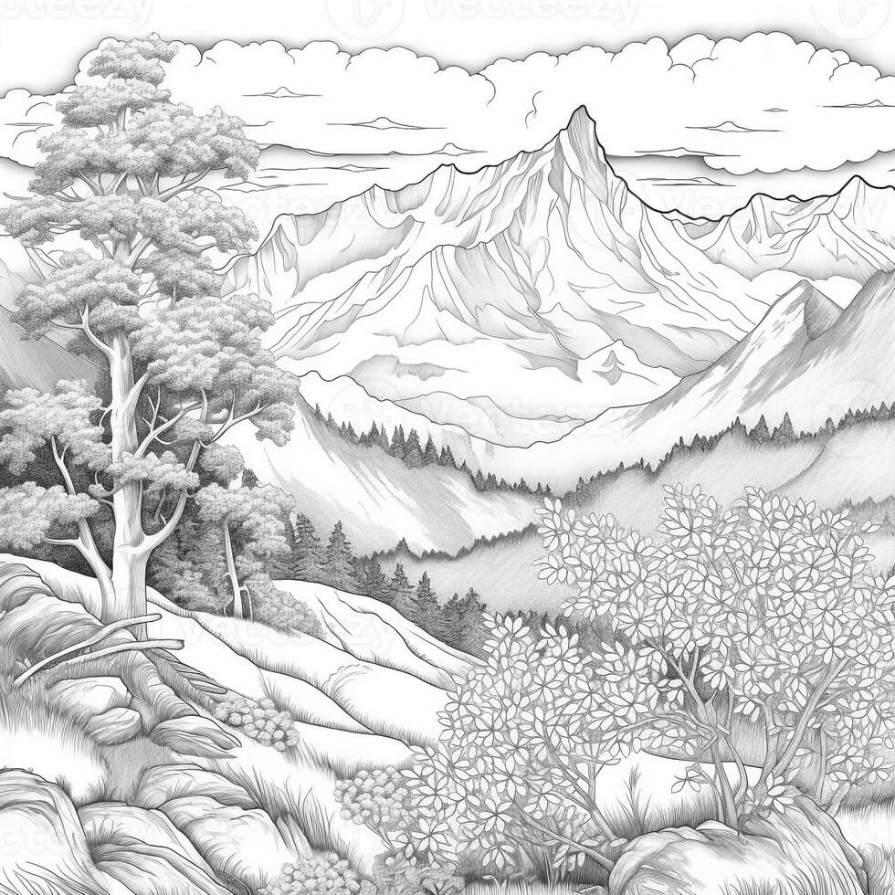 Landscape Coloring Pages photo