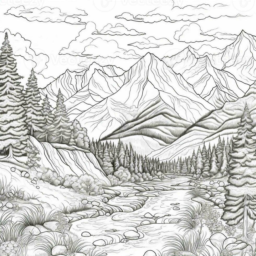 Landscape Coloring Pages photo