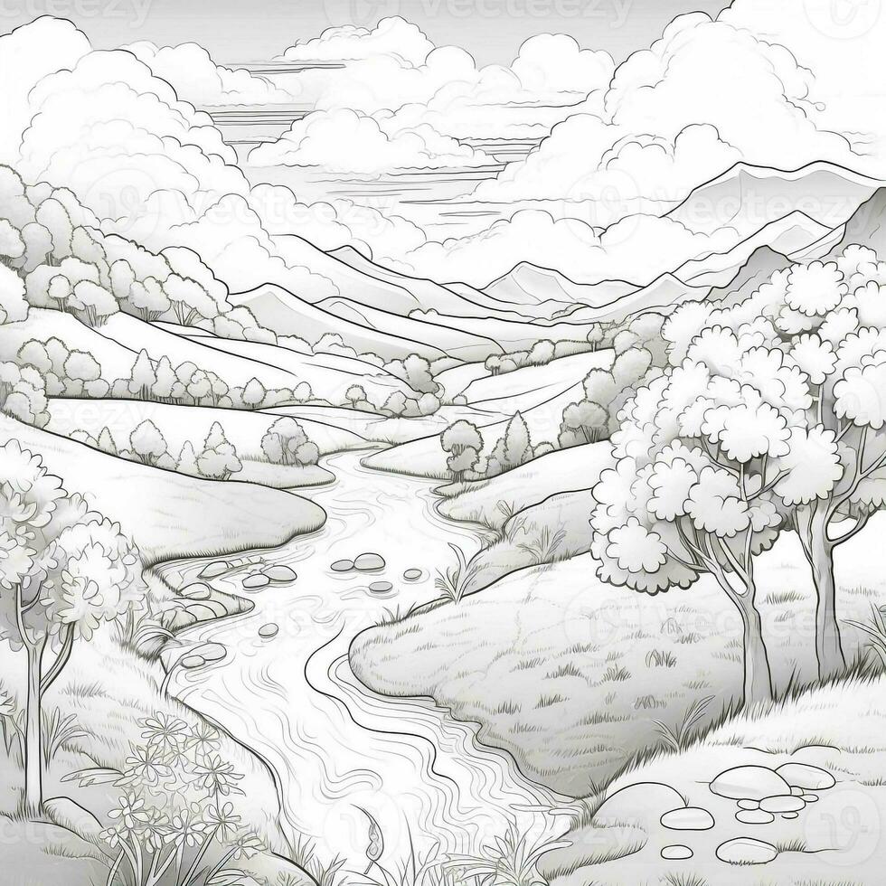 Landscape Coloring Pages photo