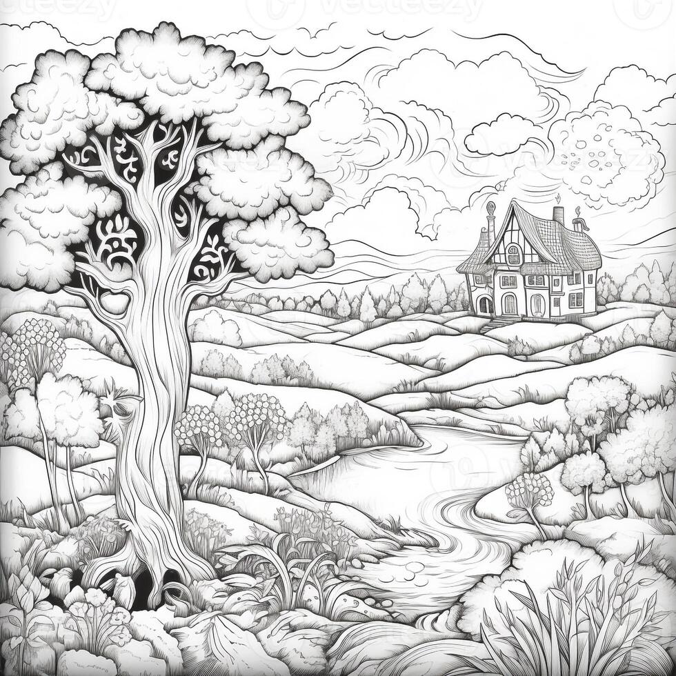 Landscape Coloring Pages photo