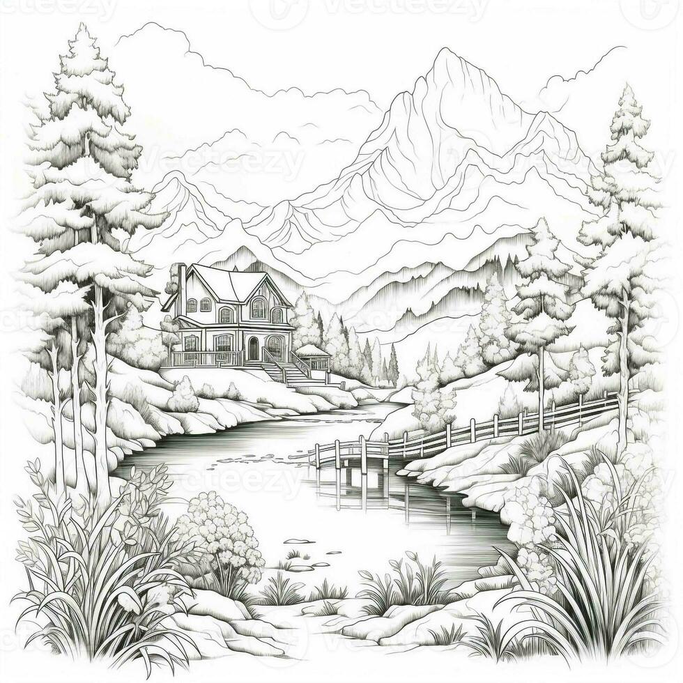 Landscape Coloring Pages photo