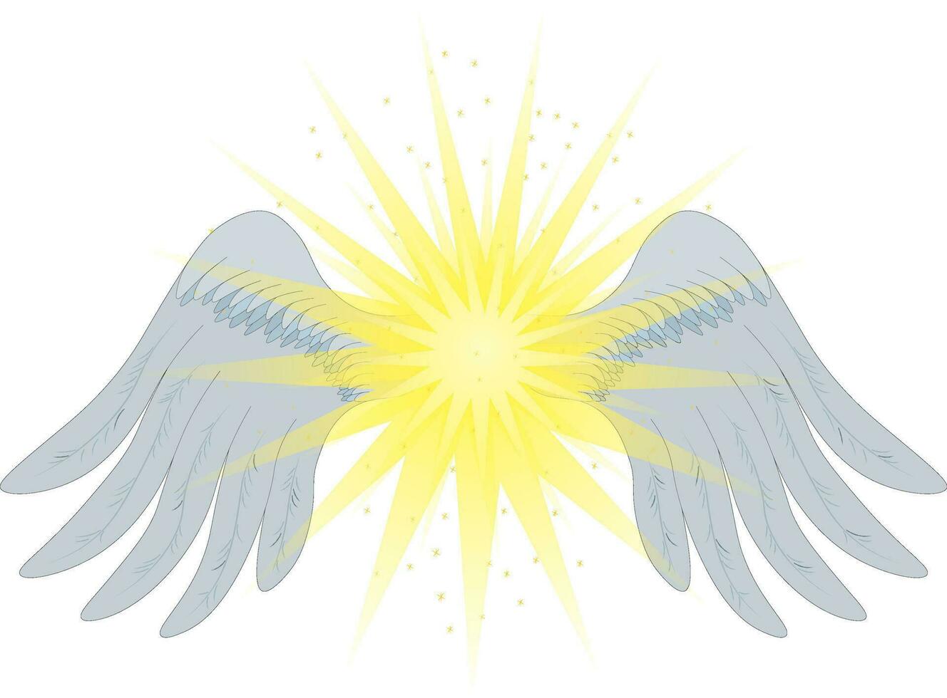 Angel made of shining light with silver wings vector illustration