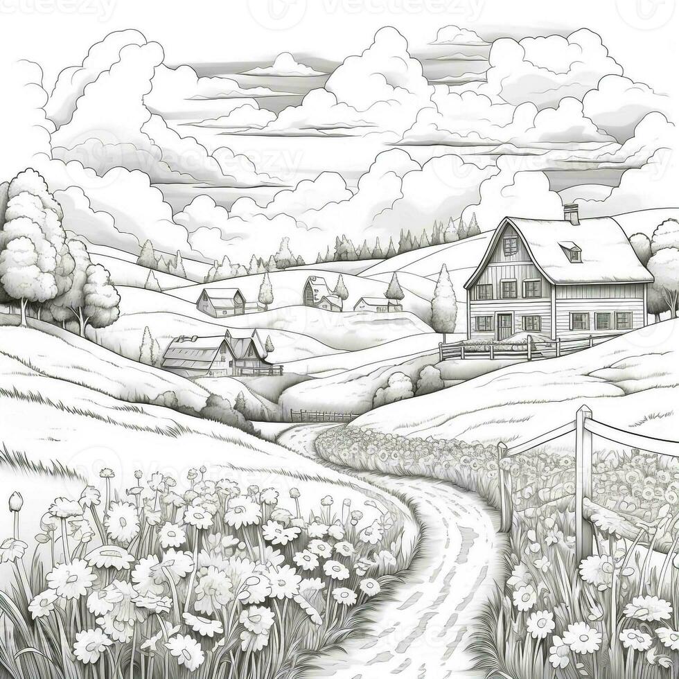 Landscape Coloring Pages photo