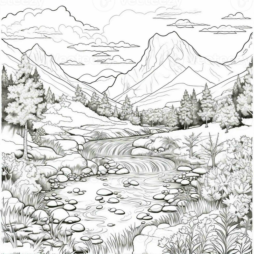 Landscape Coloring Pages photo