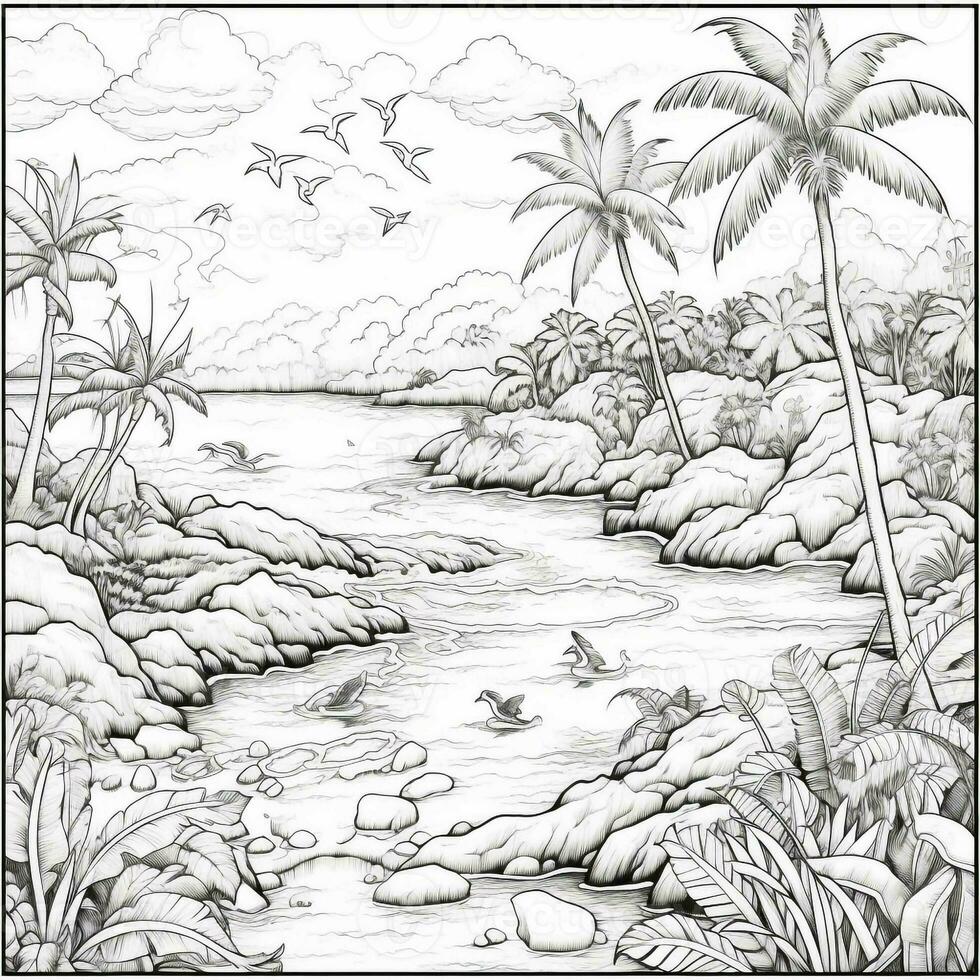 Landscape Coloring Pages photo