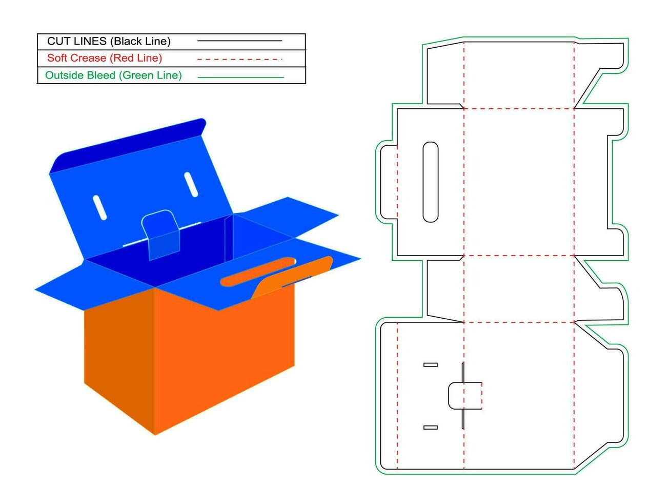 batería caja acanalado dibujos animados caja dieline y 3d vector caja