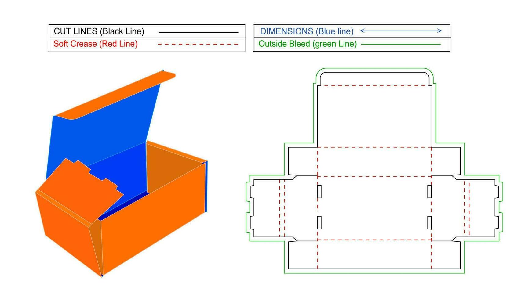 caja de cartón caja, acanalado caja de cartón enredo caja dieline y 3d vector, fácilmente editable y redimensionable archivo vector