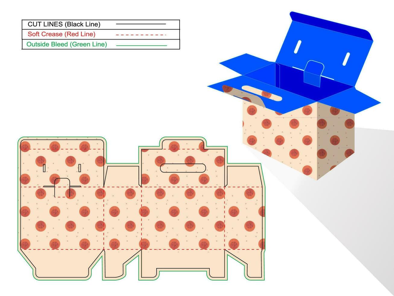 Custom corrugated cartoon box packaging design and 3D vector box