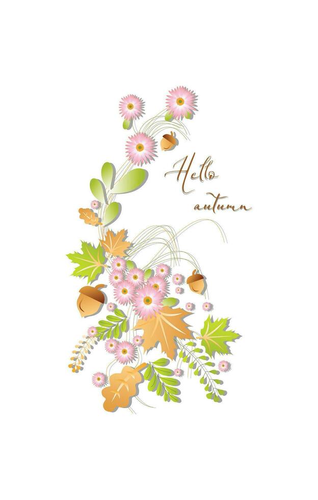 Hello autumn story vector