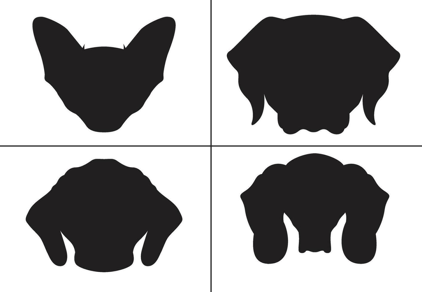 FLAT DESIGN DOG SILHOUETTE SET vector