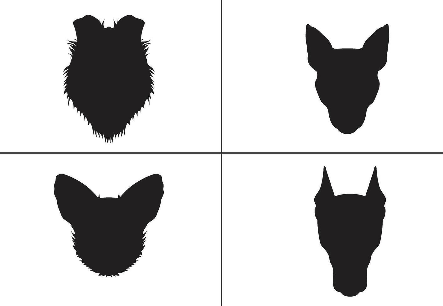 plano diseño perro silueta conjunto vector