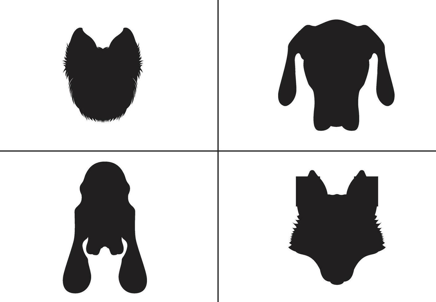 plano diseño perro silueta conjunto vector