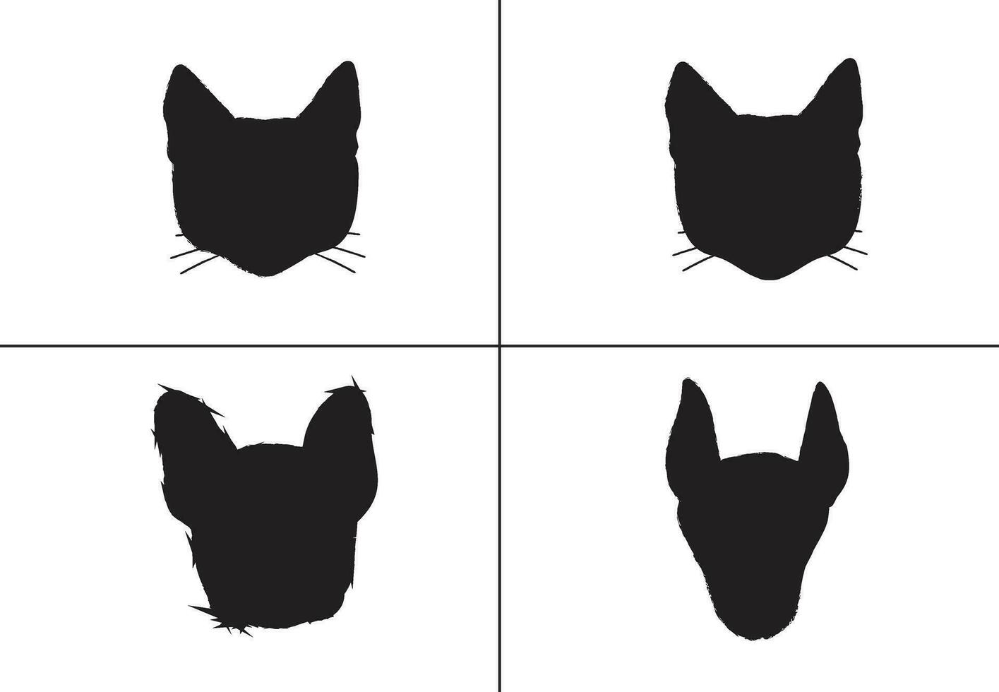 FLAT DESIGN DOG SILHOUETTE SET vector