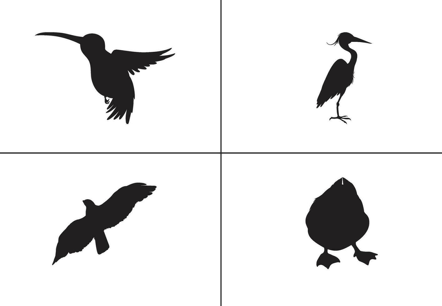 plano diseño pájaro silueta conjunto ,pájaro, negro icono, pájaro Arte ,pájaro tatuaje, vector