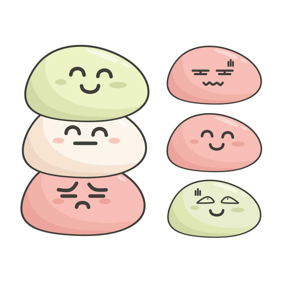 Mochi Rice Cake Japanese Traditional Food Gluten Free vector