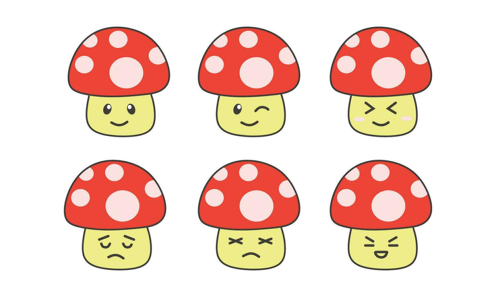 Mushroom plant icon character kids vector