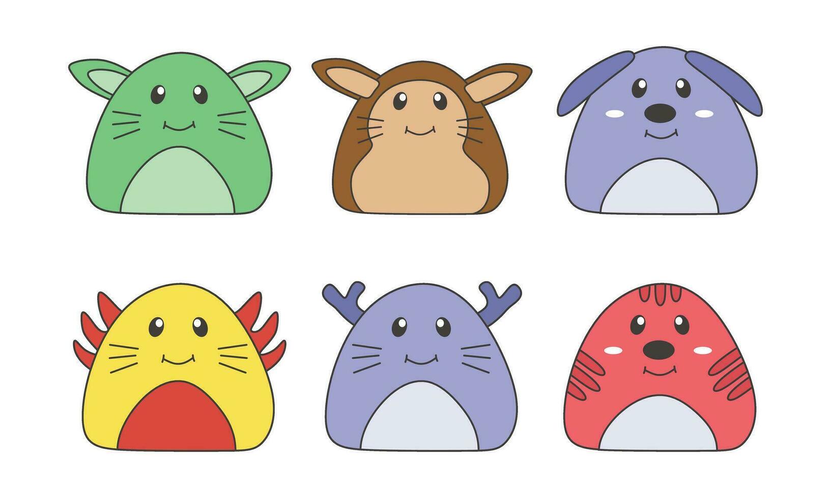 Animal cute doodle sticker wildlife vector