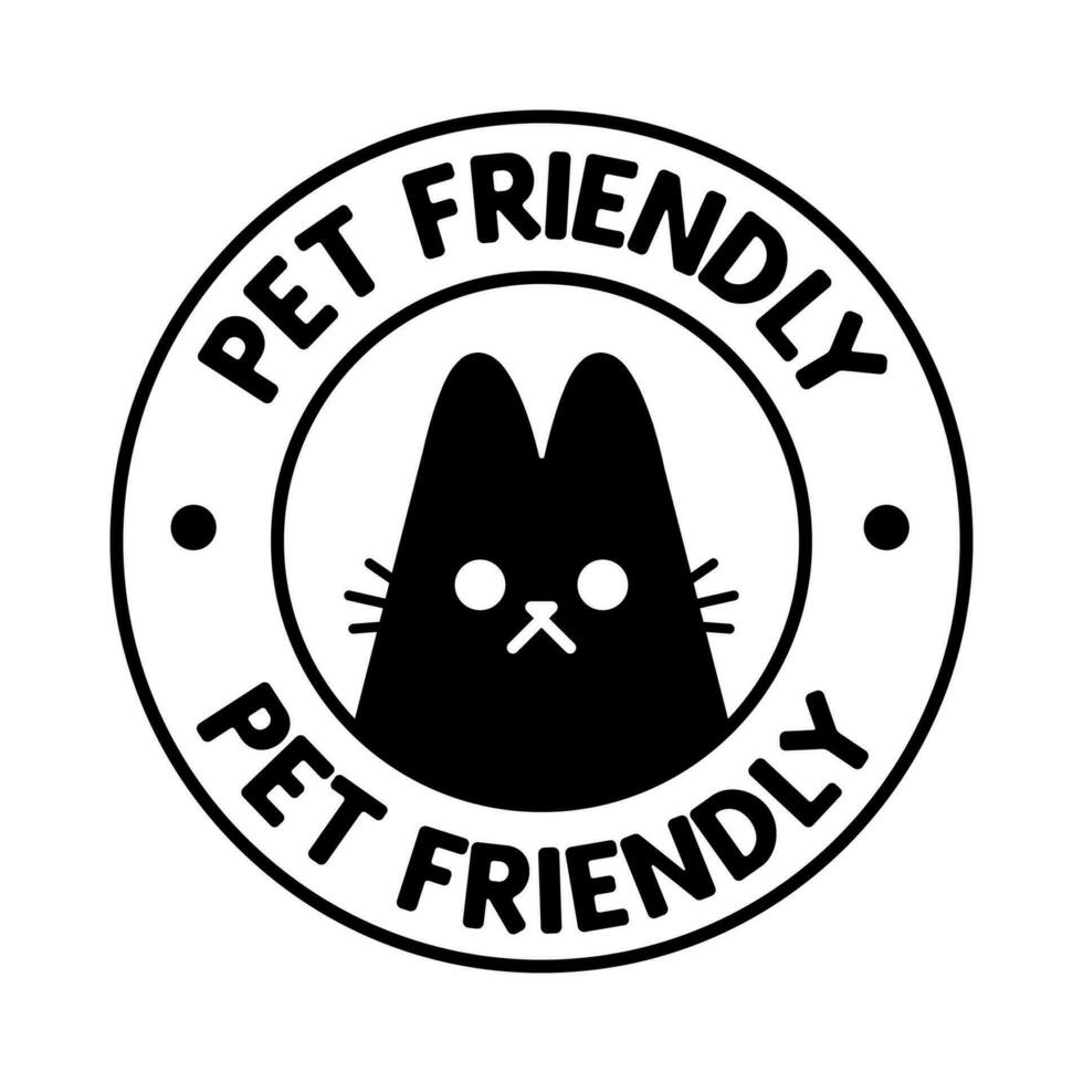 Pet friendly badge stamp. This space allows mascots. Dogs and cats are welcome. vector