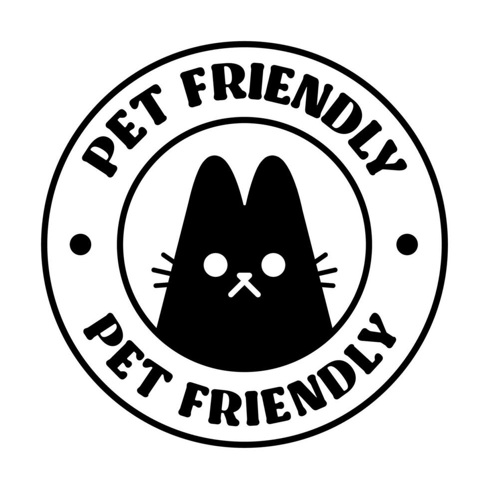 Pet friendly badge stamp. This space allows mascots. Dogs and cats are welcome. vector