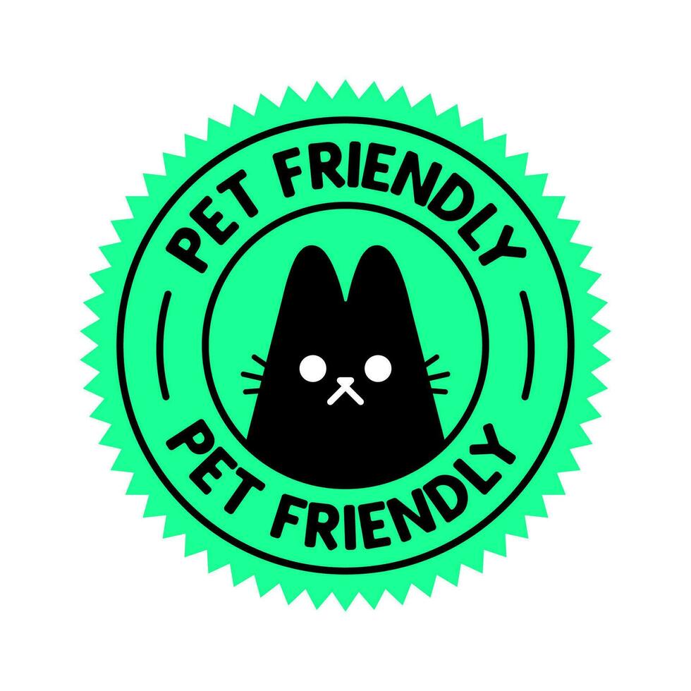 Pet friendly badge stamp. This space allows mascots. Dogs and cats are welcome. vector