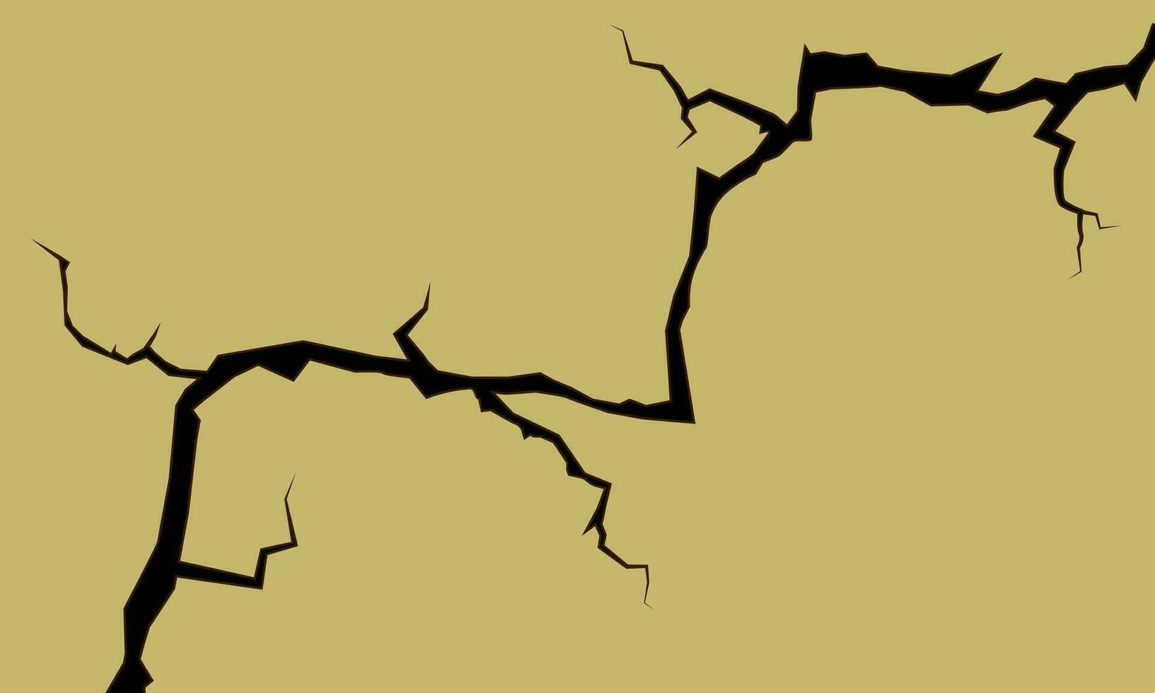 Surface cracked ground. Sketch crack texture. Split terrain after earthquake. vector