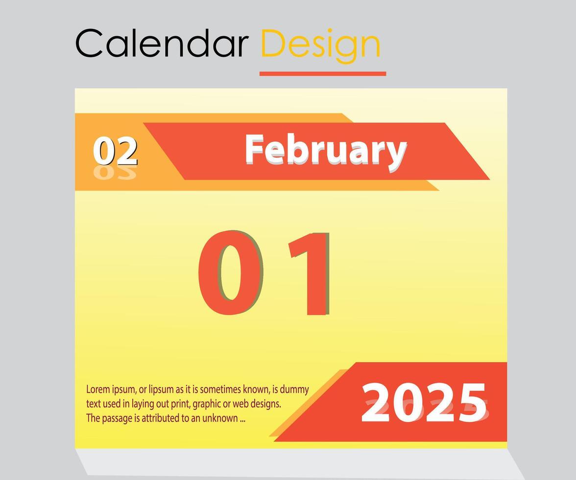 01 february 2025 monthly or daily calendar design 26638461 vector art