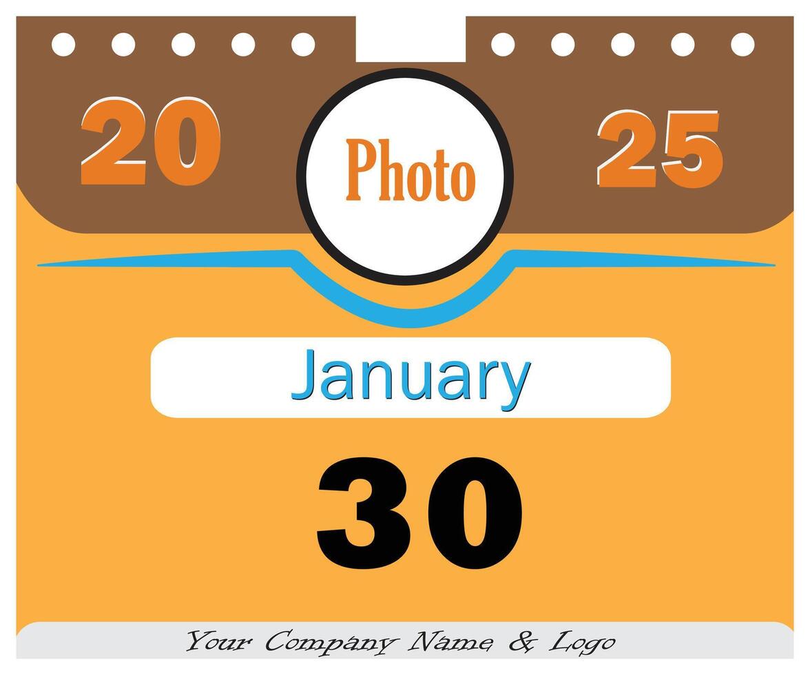 30 January 2025 monthly And Daily calendar design 26638494 Vector Art at Vecteezy