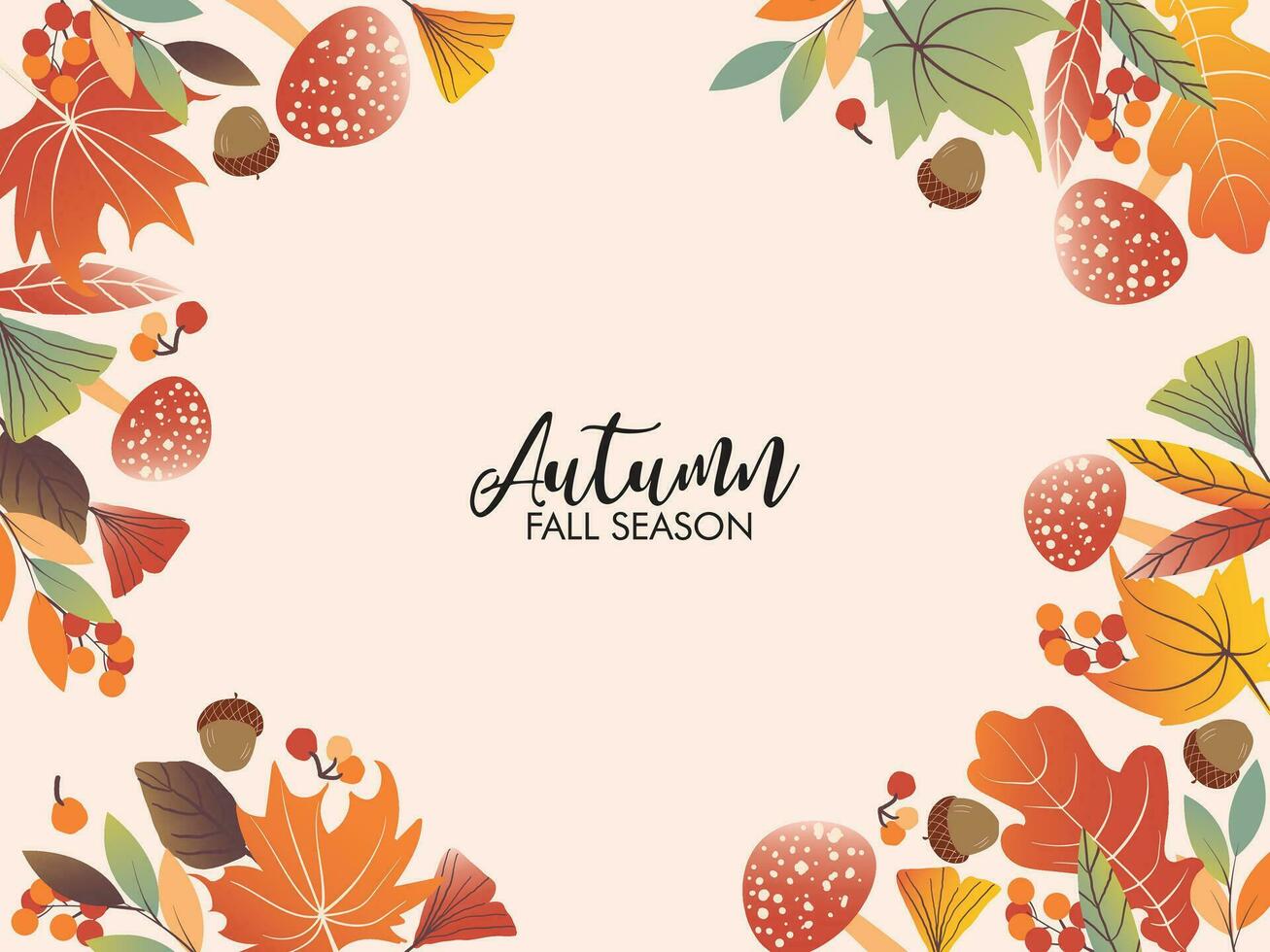 Autumn foliage cover template vector