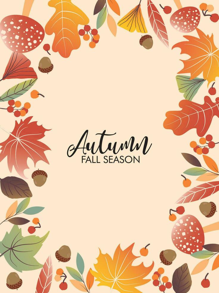 Autumn foliage cover template vector