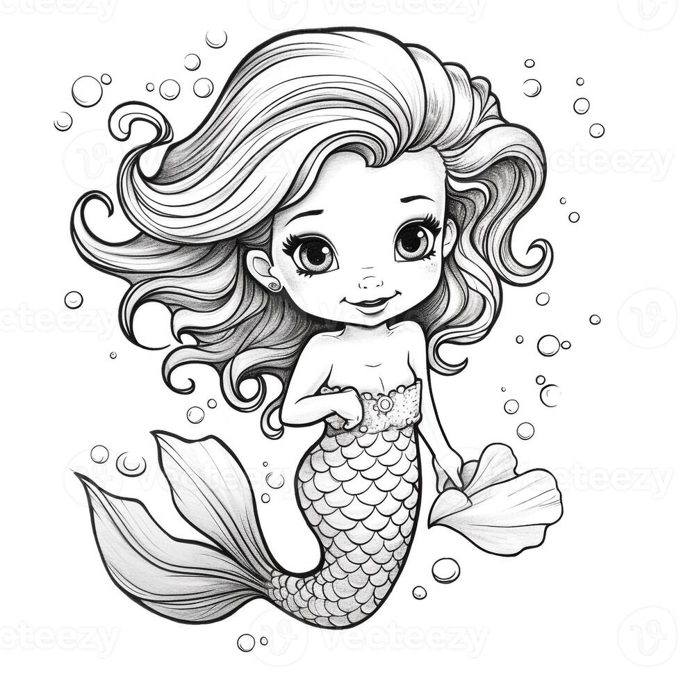 Mermaid Coloring Pages For Kids photo